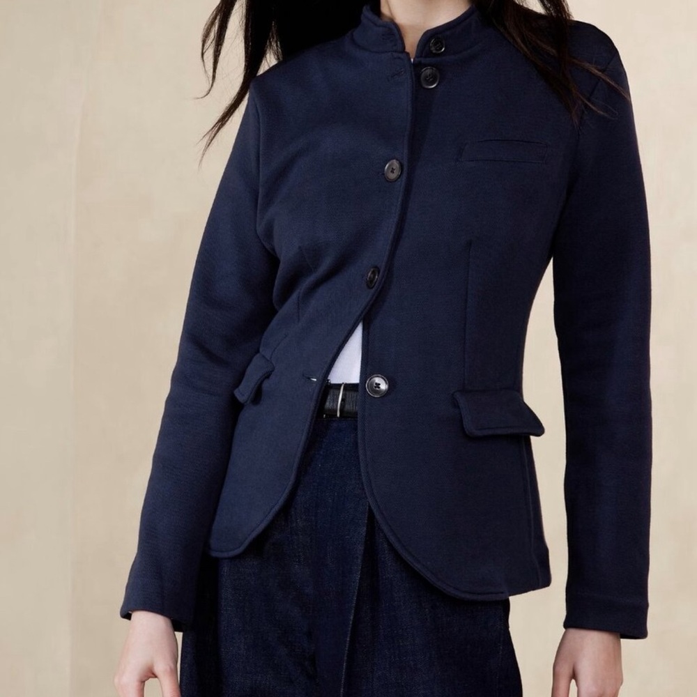 Banana Republic black mandarin collar soft knit blazer jacket new w tags. FALL